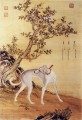 Cangshuiqiu un galgo chino del álbum Diez perros premiados Lang brillante Giuseppe Castiglione tinta china antigua